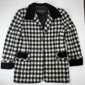 Vintage Escada Margaretha Ley Gingham Blazer | Old Money Mob Wife Designer